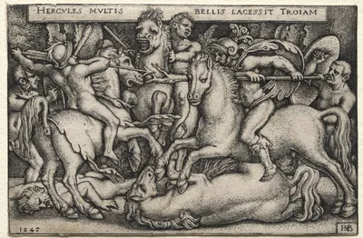 The Labors of Hercules: Hercules Conquering Troy — Hans Sebald Beham