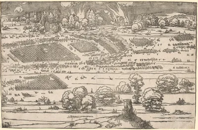 Siege of a Fortress:  Left Portion — Albrecht Dürer