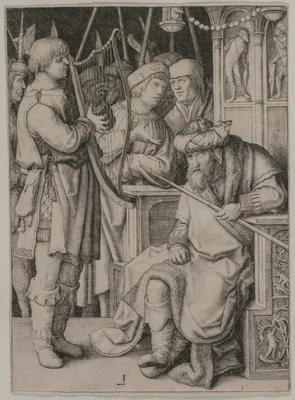 David Playing the Harp before Saul — Lucas van Leyden