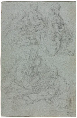 Sketches of Virgin and Child — Giulio Campi
