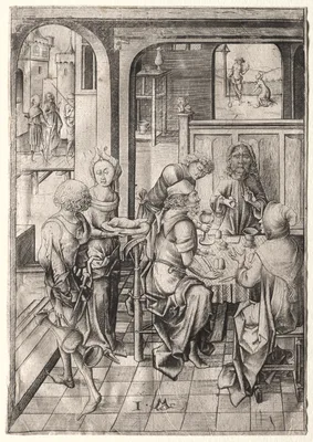 Supper at Emmaus — Israhel van Meckenem