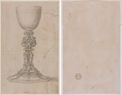 Design for a Chalice (recto) Architectural Plan (verso) — Luzio Luzi