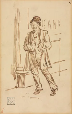 Study of a Drunken Man Passing a Bank — Charles Keene