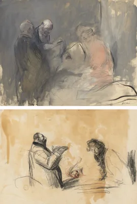 In the Hospital (recto) Sketch for In the Hospital (verso) — Jean-Louis Forain