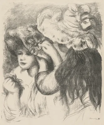 Pinning the Hat — Pierre-Auguste Renoir