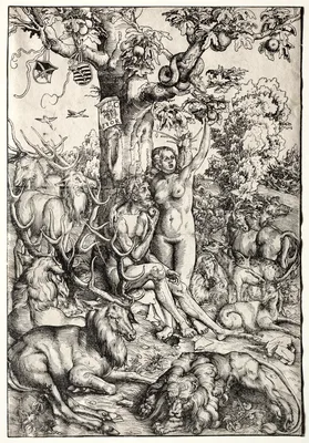 Adam and Eve in Paradise — Lucas Cranach the Younger