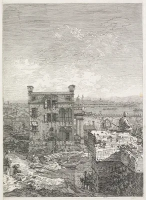 Views:  A House Surrounded by Six Columns — Canaletto
