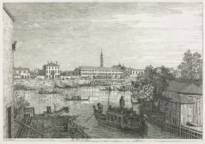 Views:  The Harbor at Dolo — Canaletto
