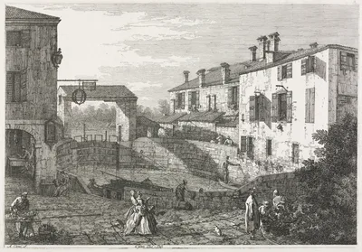 Views:  The Canal Lock at Dolo — Canaletto