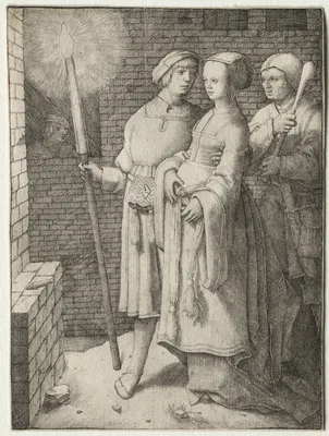The Man with the Torch and a Woman Followed by a Fool — Lucas van Leyden