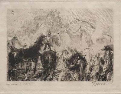 Horse Market in Algiers — Paul-Albert Besnard