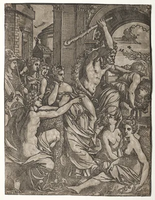 Hercules Driving Envy from the Temple of the Muses — Ugo da Carpi