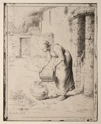 A Woman Emptying a Bucket — Jean-François Millet