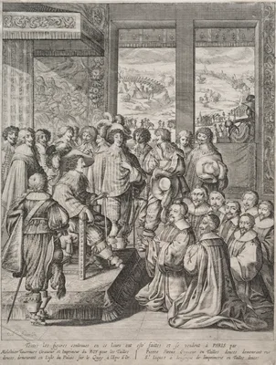 Louis XIII Receiving a Deputation of Magistrates — Abraham Bosse