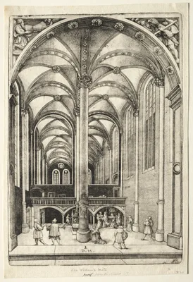 View in the interior of St. Catherine's chruch at Augsburg — Daniel Hopfer