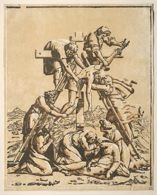 Descent from the Cross — Ugo da Carpi