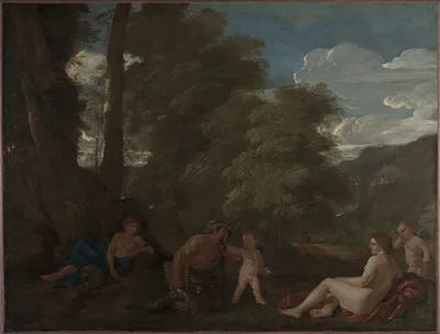 Nymphs and a Satyr (Amor Vincit Omnia) — Niccolo Pussino