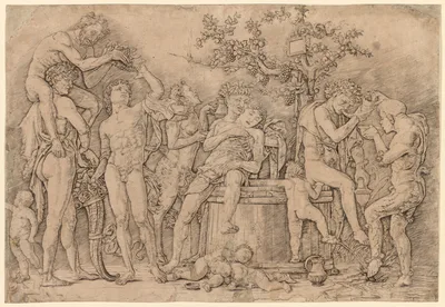 Bacchanal with a Wine Vat — Andrea Mantegna