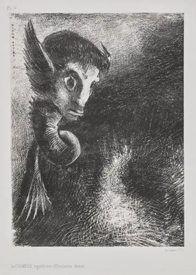 The Chimera Gazed at All Things with Fear — Odilon Redon
