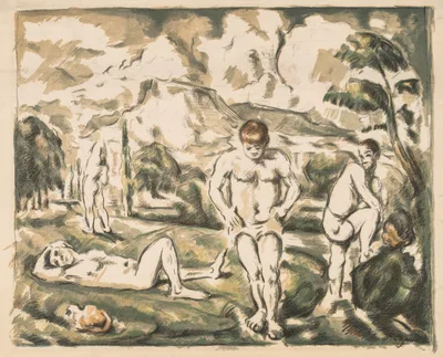 The Bathers (Large Plate) — Paul Cézanne