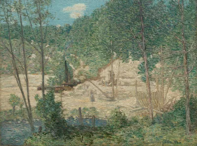 The Building of the Dam — J. Alden Weir