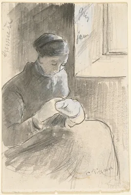 The Mender — Camille Pissarro
