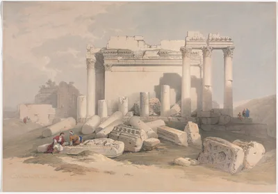 Ruins of the Eastern Portico of the Temple of Baalbec — David Roberts