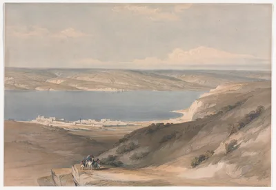 Sea of Galilee at Genezareth looking Towards Bashan — David Roberts