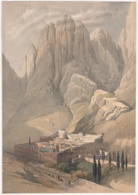 Convent of St. Catherine with Mount Horeb — David Roberts
