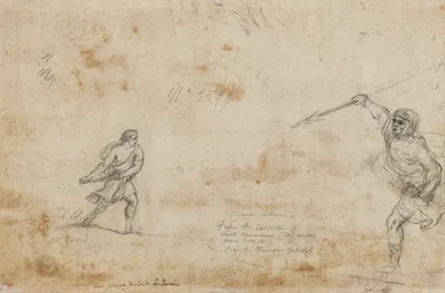 David and Goliath (verso) — Claude Lorrain