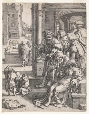 The Poet Virgil Suspended in a Basket — Lucas van Leyden