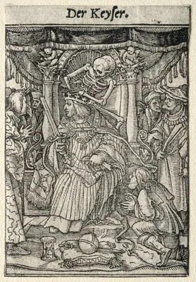 Dance of Death:  The Emperor — Hans Holbein the Younger