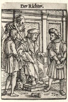 Dance of Death:  The Judge — Hans Holbein the Younger