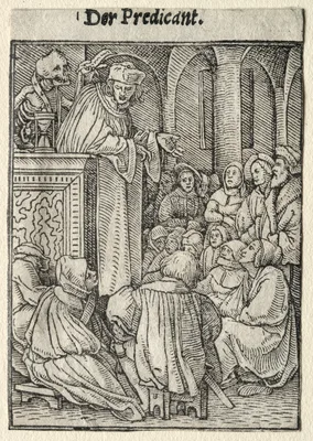 Dance of Death:  The Preacher — Hans Holbein the Younger
