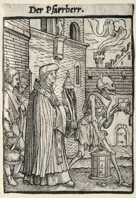 Dance of Death:  The Pastor — Hans Holbein the Younger