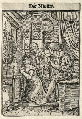 Dance of Death:  The Nun — Hans Holbein the Younger