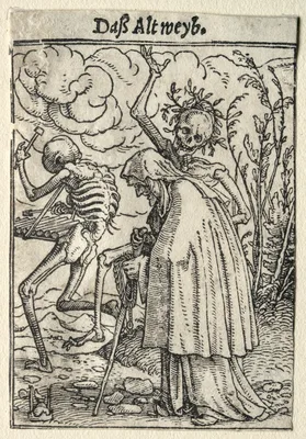 Dance of Death:  The Old Woman — Hans Holbein the Younger