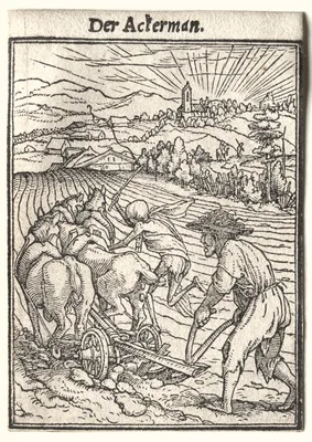 Dance of Death:  The Ploughman — Hans Holbein the Younger