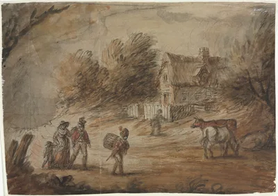 Country Scene with Soldiers — Henry Bunbury