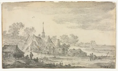 Group of Buildings on a Seashore — Jan van Goyen