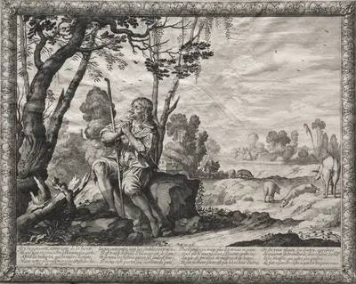 The Prodigal Son:  The Prodigal Tending the Pigs — Abraham Bosse