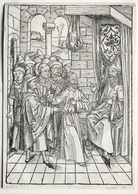 Der Schatzbehalter:  Christ before Caiaphas (verso) — Michael Wolgemut