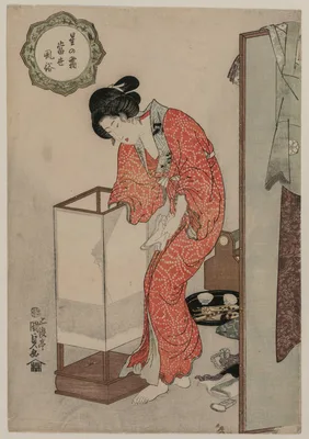 Woman Putting Out a Light (from the series Modern Customs: Frost Beneath the Stars) — Utagawa Toyokuni III