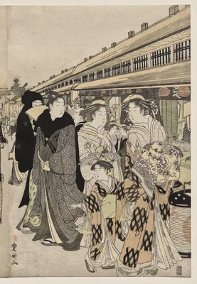 Courtesans Promenading on the Nakanochō — Utagawa Toyokuni I