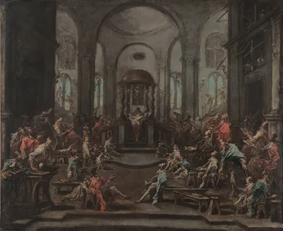 Interior of a Synagogue — Alessandro Magnasco