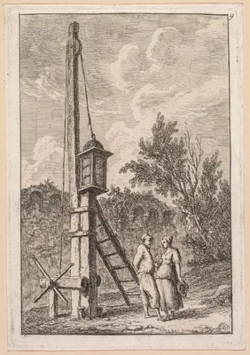 Le Poteau — Hubert Robert