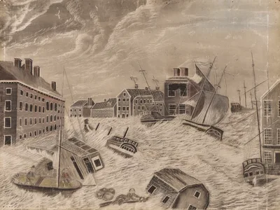Market Square, Providence, Rhode Island, During the Great September Gale