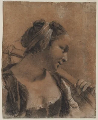 A Portrait of Rosa with a Shoulder Stick — Giovanni Battista Piazzetta