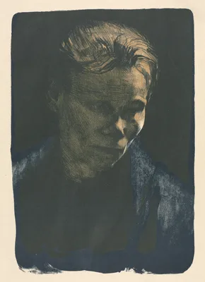 Working Woman with Blue Shawl — Käthe Kollwitz