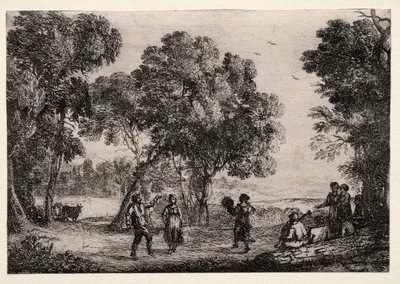 Landscape with a Country Dance (Small Plate) — Claude Lorrain